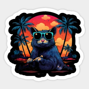 Retro Wave Degu Good Vibes Sticker